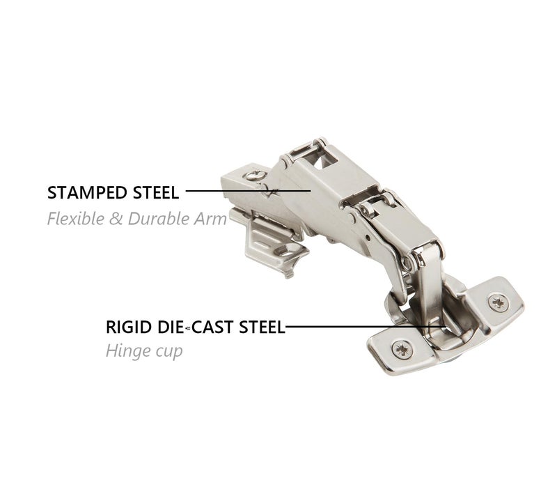 Silverline Lazy Susan Corner Hinge Clip On 165 Angle Cabinet Hardware with Face Frame Base Plate 1 Pair - Image 3